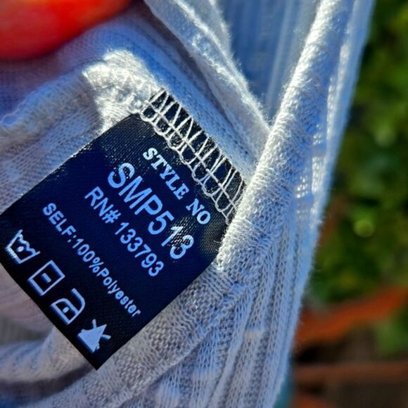 "POL" Dusty Powder Blue Oversized Romper Sz M - Picture 8 of 9